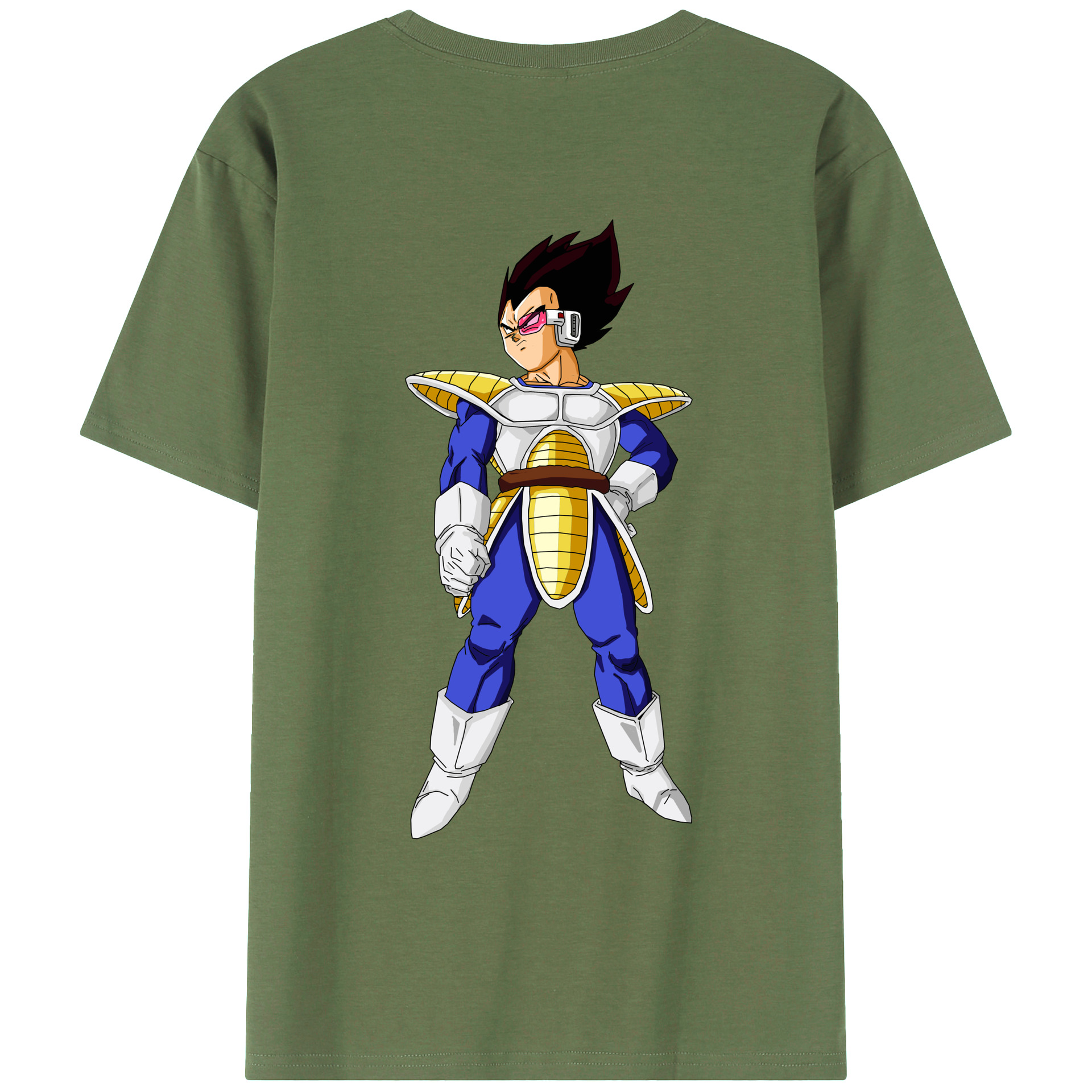 （画像用） ドラゴンボール ベジータ四世（Bejīta Yonsei）DRAGON BALL Vegeta IV 綿100％ メンズ半袖Tシャツ（バックプリント） 通気性
